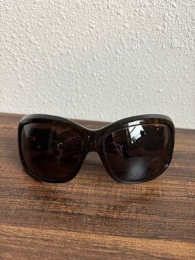 Dolce & Gabbana Brown Tortoise Logo Rhinestone Sunglasses